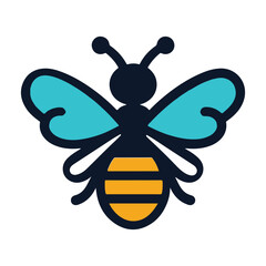 Cute Bee Silhouette Vector Illustration Design