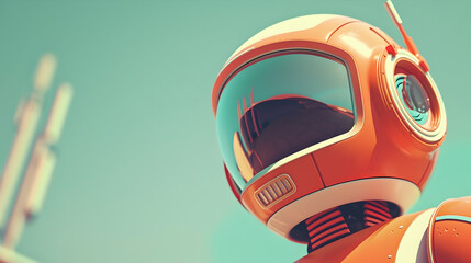 Obraz premium Retro Futuristic in Mod Fashion within Vibrant Technological Setting