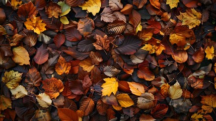 abstract red and orange autumn leaves background. Vibrant seasonal background pattern