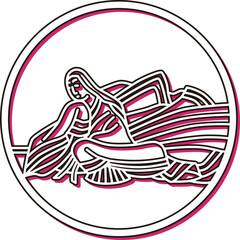 カラーシャドウ円形シンプル百人一首　伊勢大輔