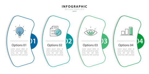Timeline infographic template. 4 Step timeline journey, calendar Flat simple infographics design template. presentation graph. Business concept with 4 options, vector illustration.