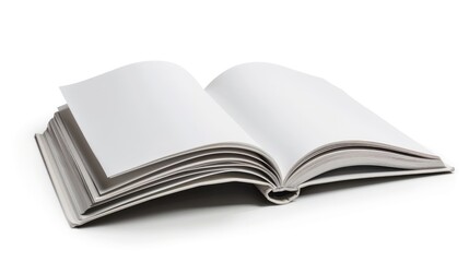 Exercise book opened on white surface with shadow