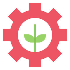 Energy, gear, generate, process, leaf Icon