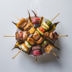 Yakitori isolated on a white background 