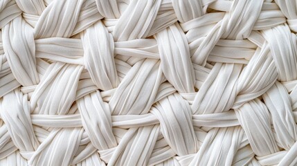 Detailed view of white woven textile pattern