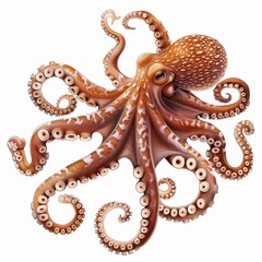 Fototapeta premium A large octopus with a white background