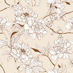 Seamless floral design. Backdrop flowers pattern.