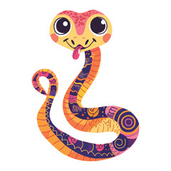 Fototapeta premium cute Cartoon snake posing and sticking out tongue vector