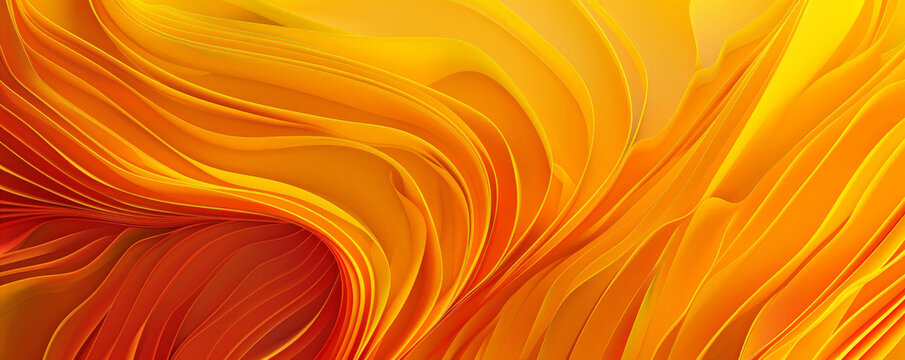 A vibrant abstract background with rounded lines in shades of yellow and orange, creating a warm and energetic design. The lines curve and intertwine, adding movement and excitement to the composition