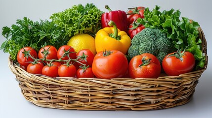 A Basket Full of Fresh Vegetables