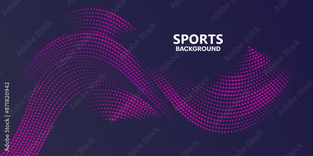 Fototapete abstract colored background with futuristic purple wave dots. modern vector background with dynamic 