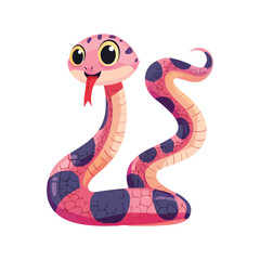 Fototapeta premium cute Cartoon snake posing and sticking out tongue vector