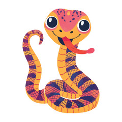 Fototapeta premium cute Cartoon snake posing and sticking out tongue vector