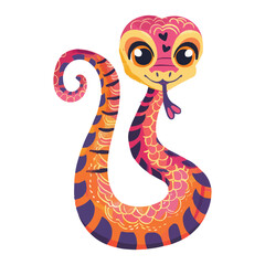 Fototapeta premium cute Cartoon snake posing and sticking out tongue vector