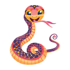 Fototapeta premium cute Cartoon snake posing and sticking out tongue vector
