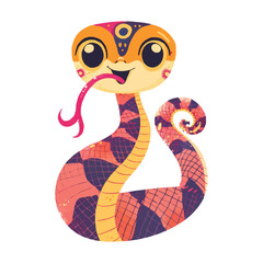 Fototapeta premium cute Cartoon snake posing and sticking out tongue vector
