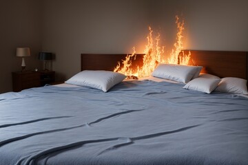 Electric blanket overheating and smoldering on bed