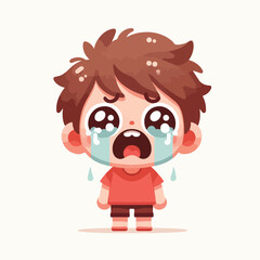 Vector image of crying little child