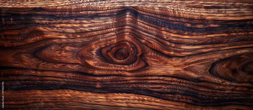 Poster Wooden texture in dark brown with stripes, suitable as a pattern for the furniture industry. Ideal for displaying in a copy space image.