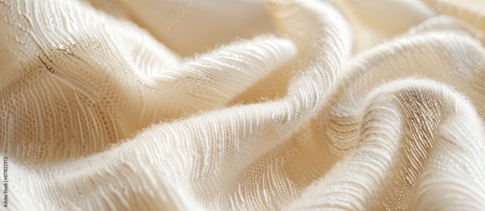 Poster Background of soft beige textile providing copy space image.