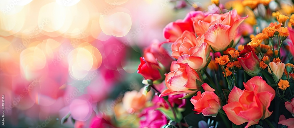Poster Indistinct image of flowers with copy space image.