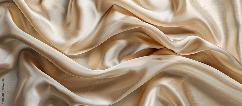 Poster smooth luxury satin silk cloth texture in beige or light brown tones adorns the background with a mi