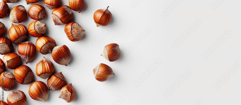 Poster Text composed of hazelnuts, with space for copying an image.