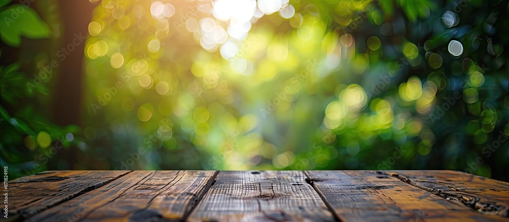 Aufkleber blurry nature background with clear table top, ideal for copy space image.
