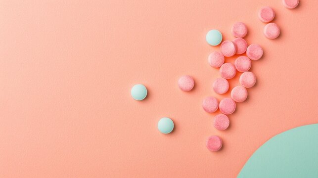 Valproate medication tablet with empty space Healthcare ideas