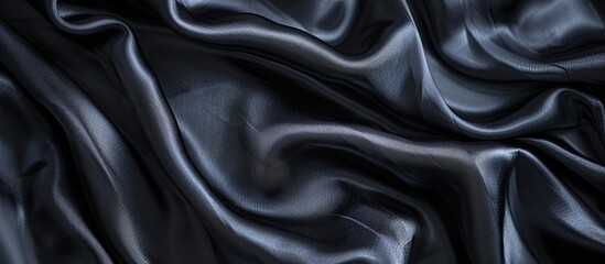 Fototapeta premium Elegant black silk fabric is stunning alone or as an accessory to complement your ideal choice in a beautifully showcased copy space image.