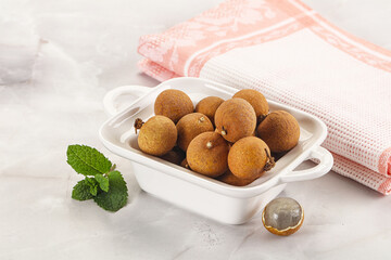 Tropical delicous fruit Longan heap