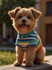 A cute dog with a tshirt
