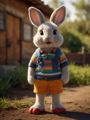 A young rabbit cartoon character