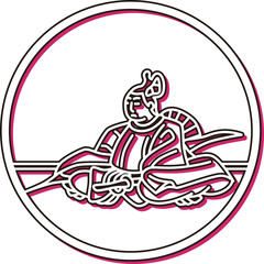 カラーシャドウ円形シンプル百人一首　藤原基俊