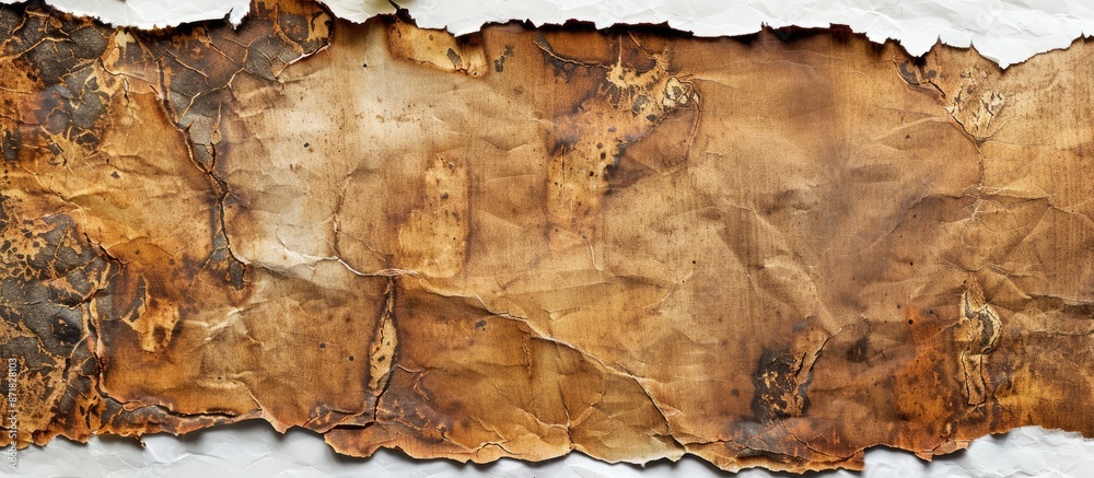 Poster vintage burnt paper backdrop with a white background for copy space image.