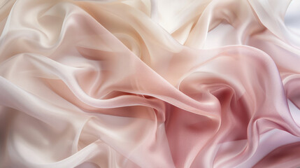 Obraz premium Silky smooth fabric in soft beige and pink shades, like a baby's gentle touch. Elegant and sophisticated, perfect for a special occasion or as a backdrop for your design.
