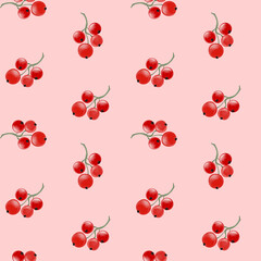 seamless pattern with red berries