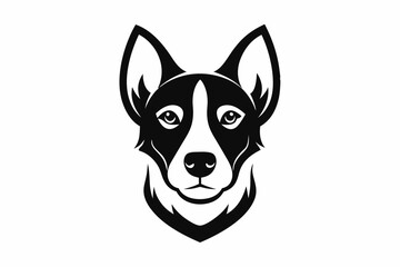 dog head icon silhouette vector art illustration