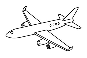 airplane outline illustration digital coloring book page line art drawing