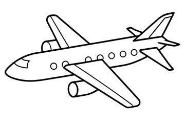 airplane outline illustration digital coloring book page line art drawing