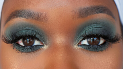 Fototapeta premium Close up view of beautiful woman smoky eyes