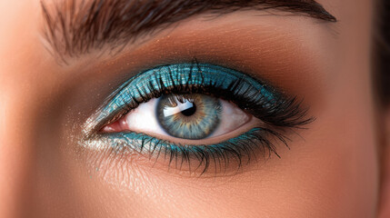 Obraz premium Close up view of beautiful woman smoky eyes