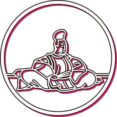 カラーシャドウ円形シンプル百人一首　左京大夫顕輔