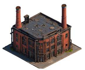 PNG of a small steampunk factory