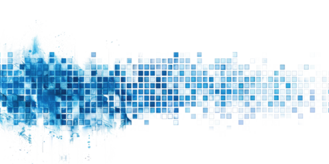 blue square pixel art, equalizer wave isolated on white or transparent png