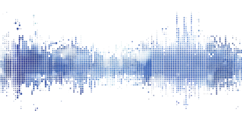 blue square pixel art, equalizer wave isolated on white or transparent png