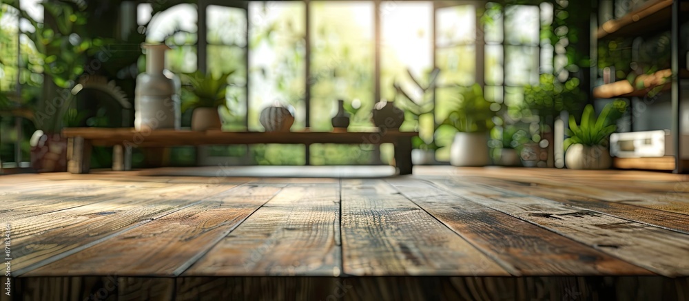 Poster rustic interior background with blurred defocused effect, perfect for copy space image.