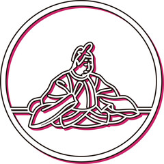 カラーシャドウ円形シンプル百人一首　後徳大寺左大臣