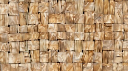 Water hyacinth wickerwork wallpaper in light brown