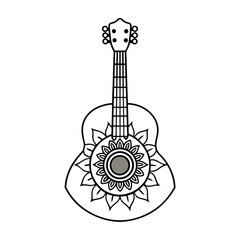 Guitar outline for coloring pages